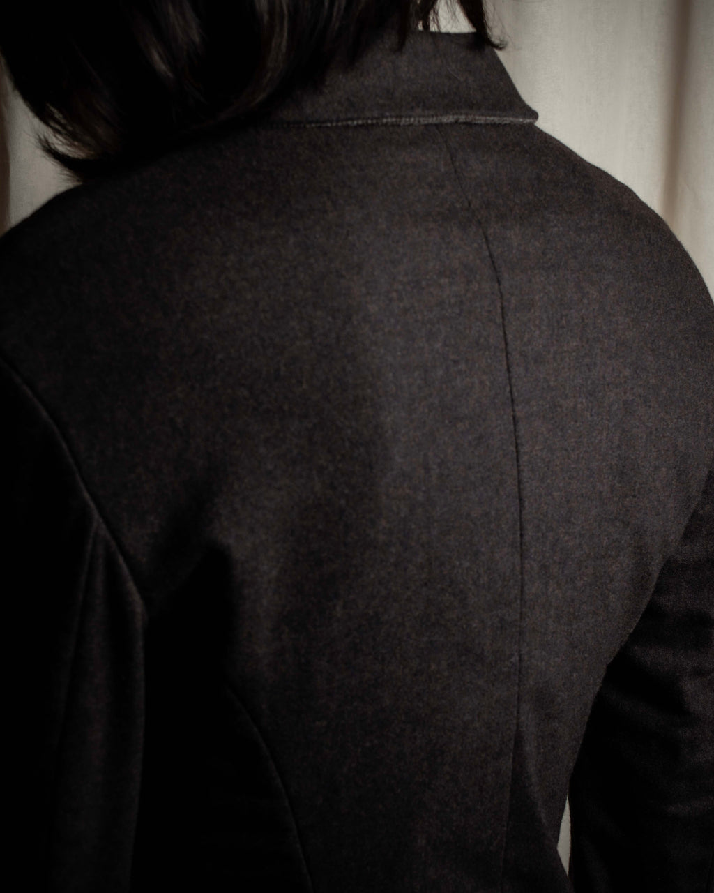 "FENDI" Double-breasted heavy duty wool flannel jacket