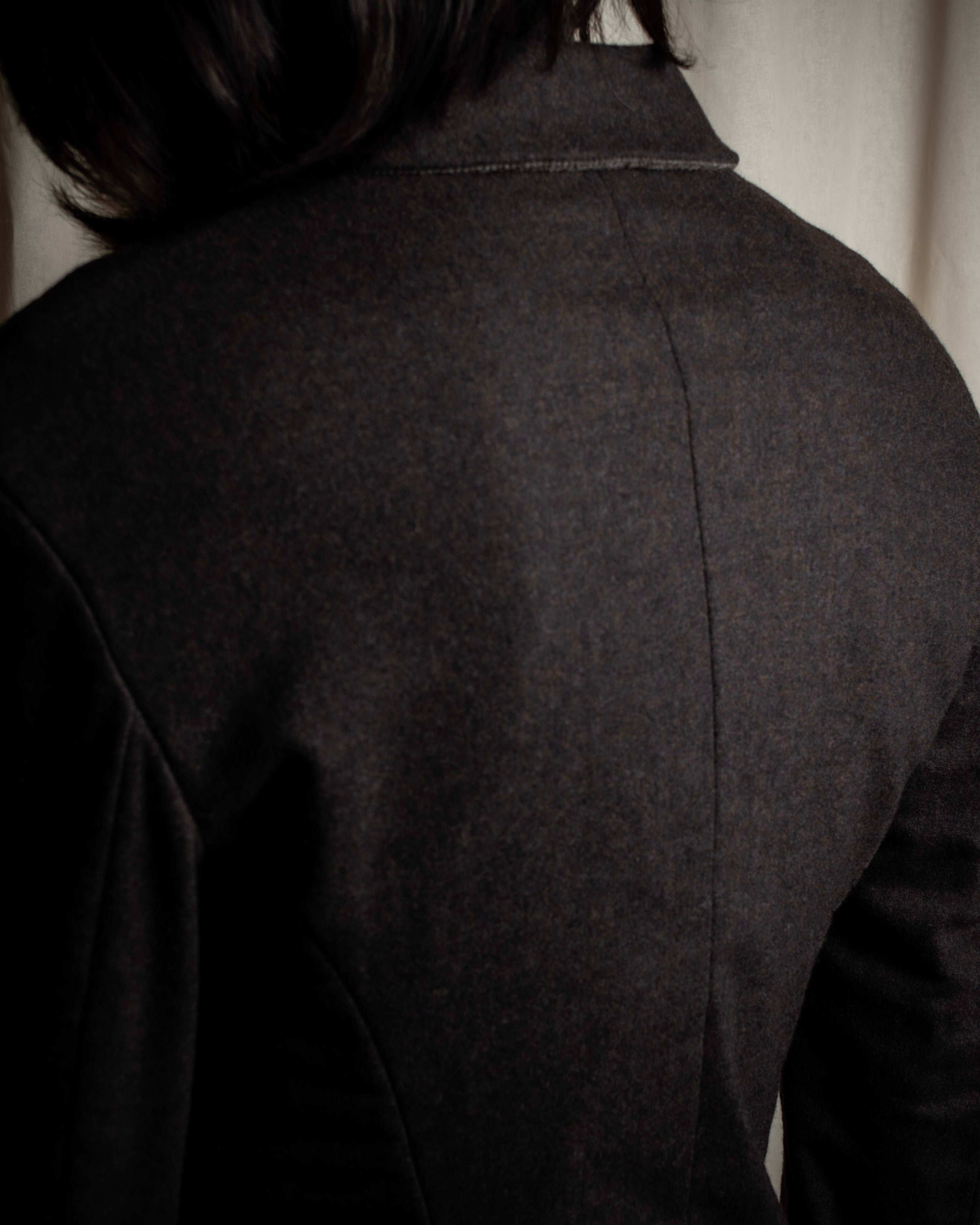 "FENDI" Double-breasted heavy duty wool flannel jacket