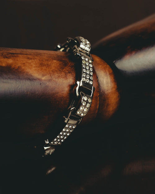 "Ferragamo" Sparkling crystal link bracelet
