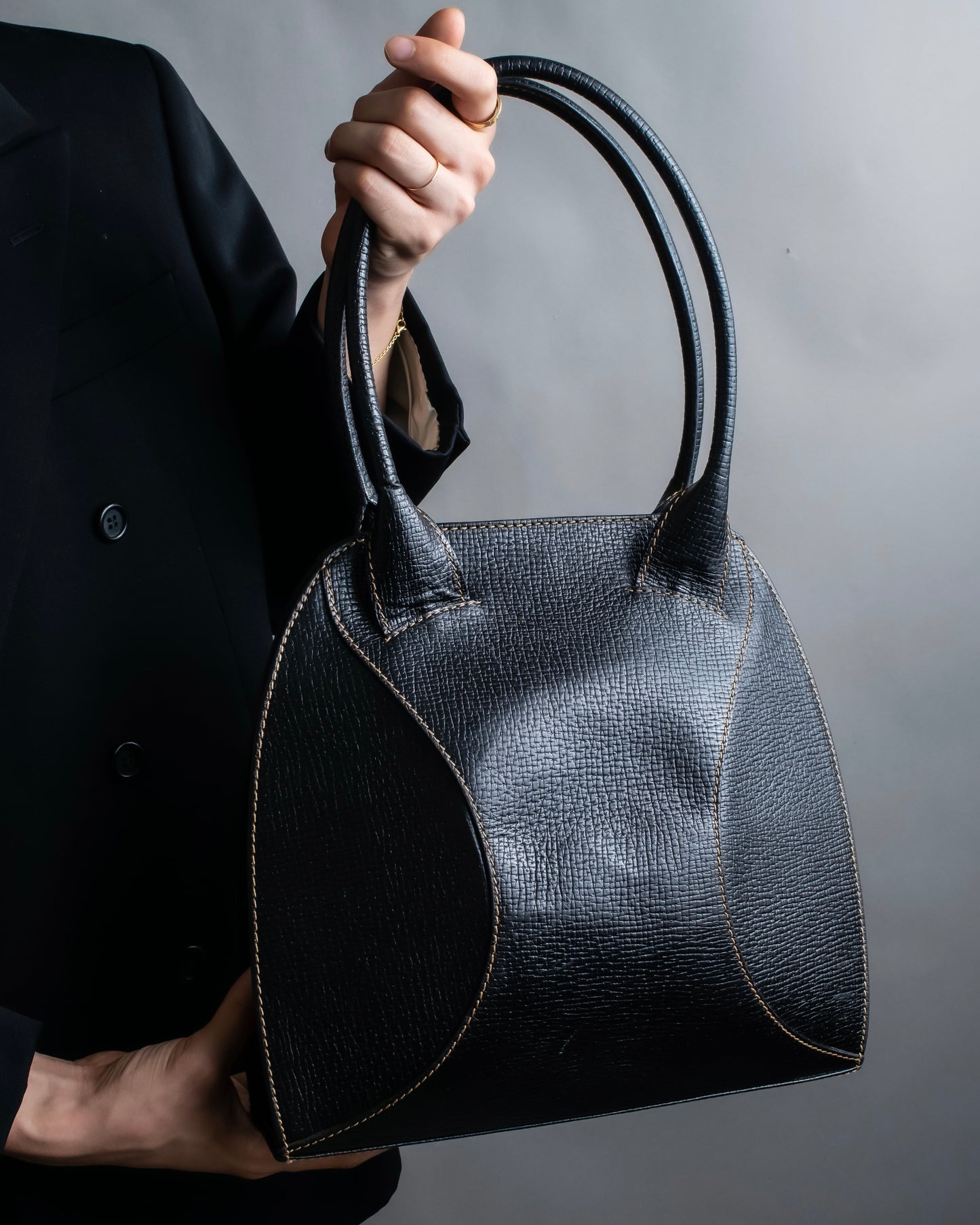 "LOEWE" Textured leather one handle bag