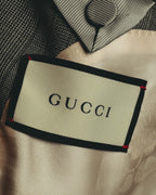 -SPECIAL- “GUCCI” 2019-2021 Glen check double-breasted wool suit