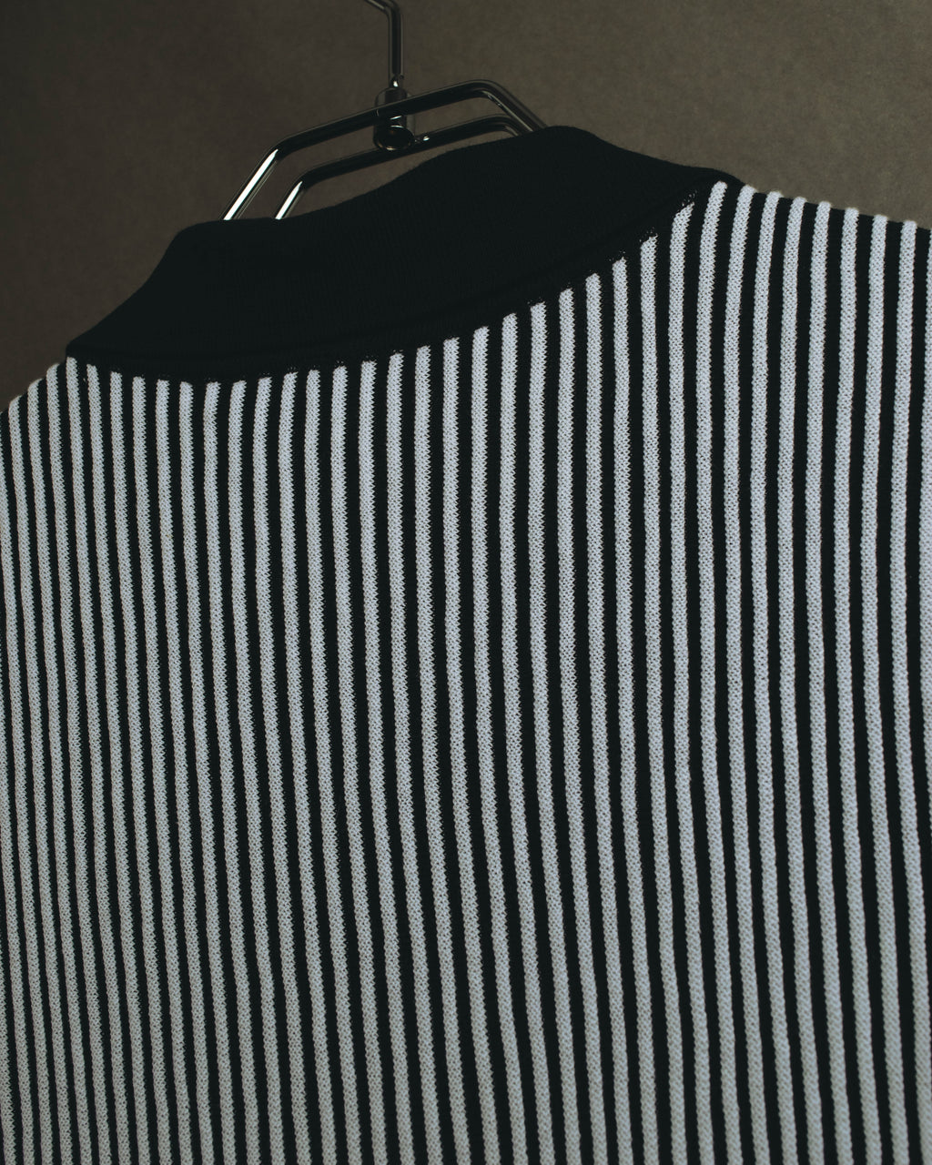 "Salvatore Ferragamo" 00's-10's Monochrome striped cotton knit polo
