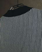 "Salvatore Ferragamo" 00's-10's Monochrome striped cotton knit polo