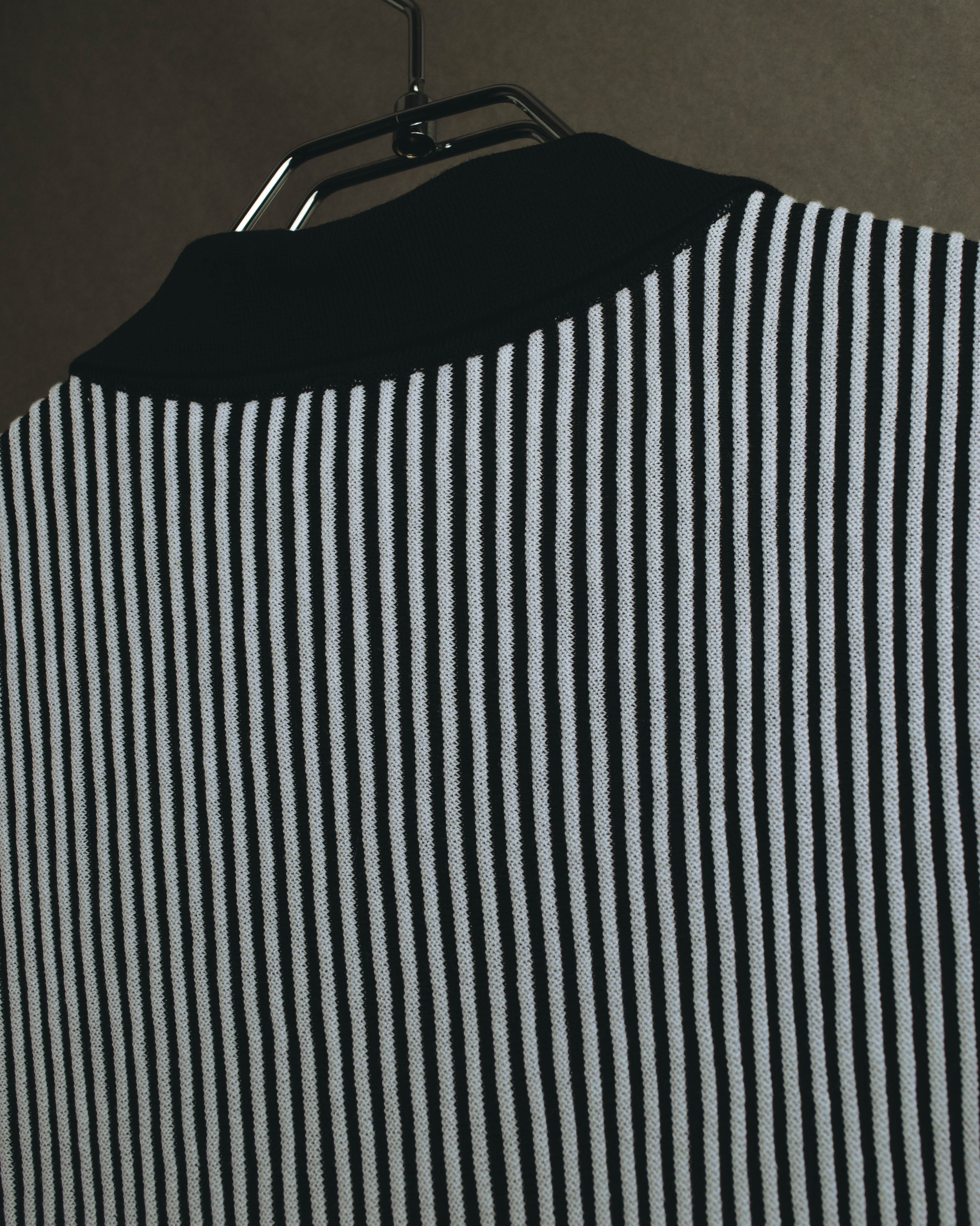 "Salvatore Ferragamo" 00's-10's Monochrome striped cotton knit polo