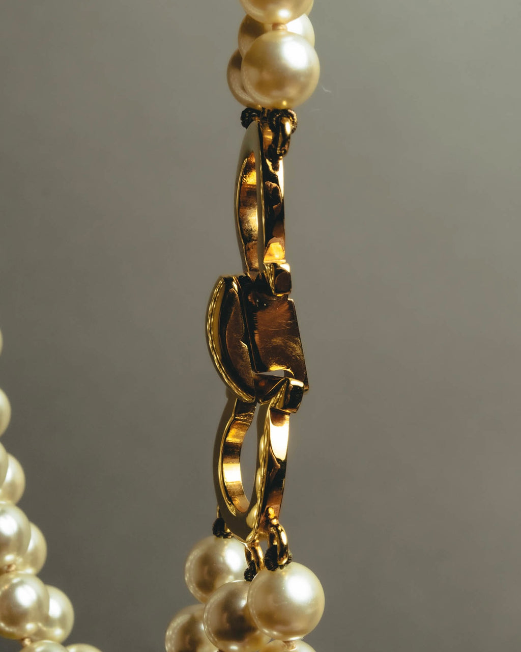 "Salvatore Ferragamo" 80's-90's Gancini three-strand pearl-style necklace