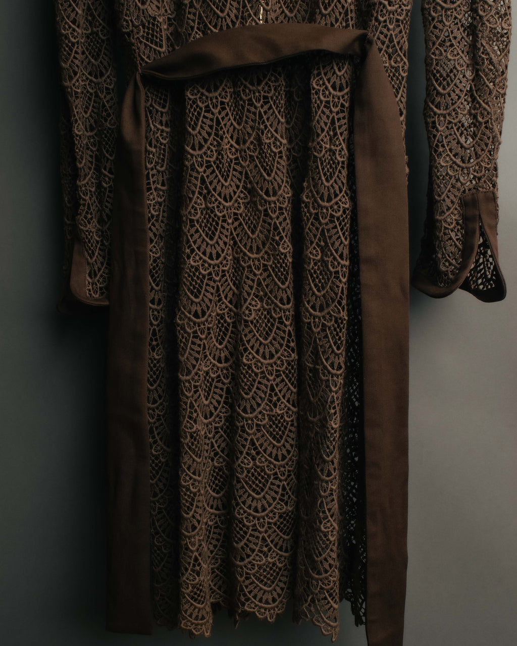 -SPECIAL- “VALENTINO ROMA” 1998-2008 Lace belted sheer coat dress