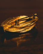 "Christian Dior" 70's Textured gold tone brooch