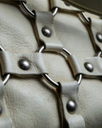 "Christian Dior" Metal ring leather combination design bag
