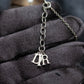 "DIOR" Logo motif combination silver necklace