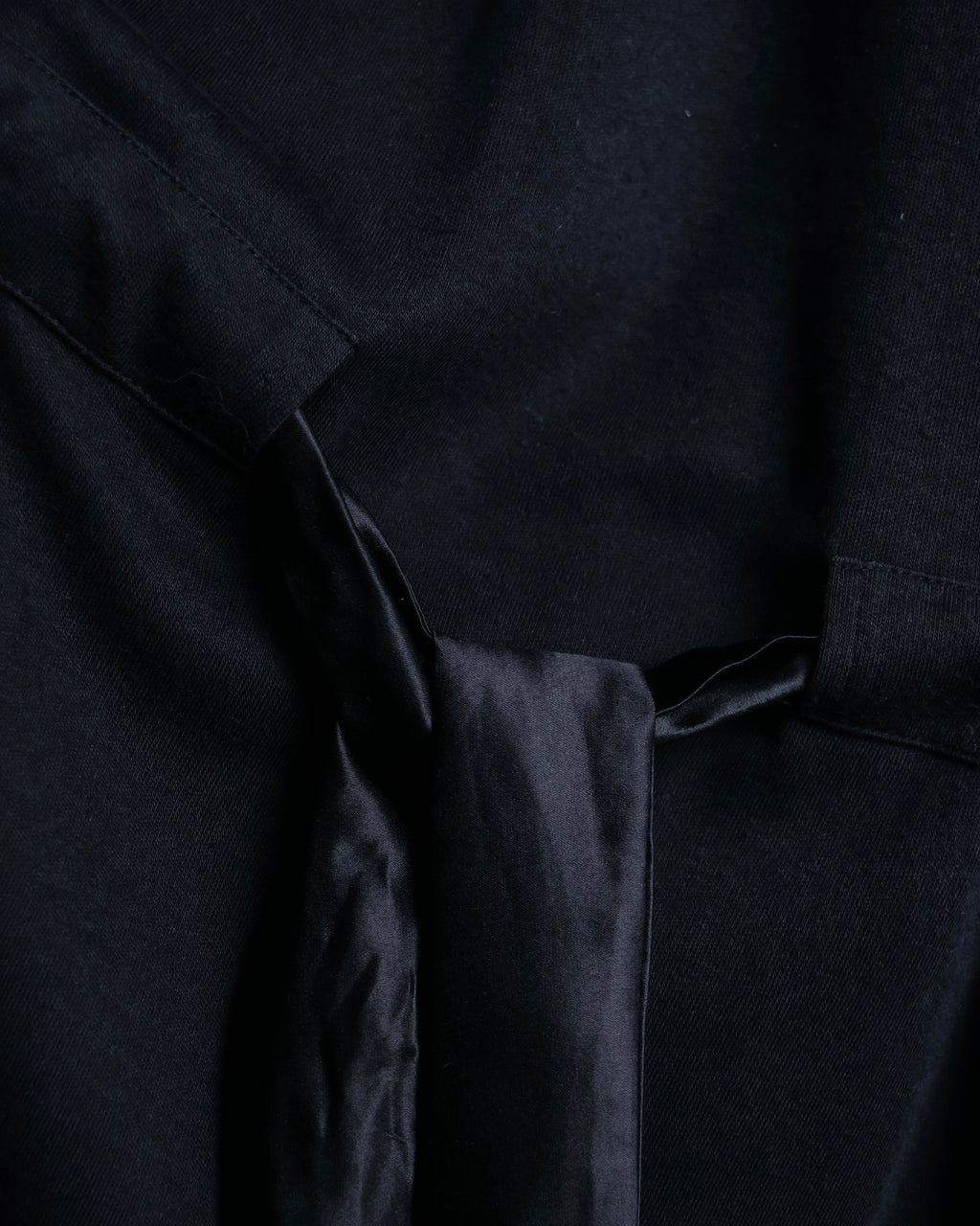 "Christian Dior" Satin ribbon waist detail hooded dress