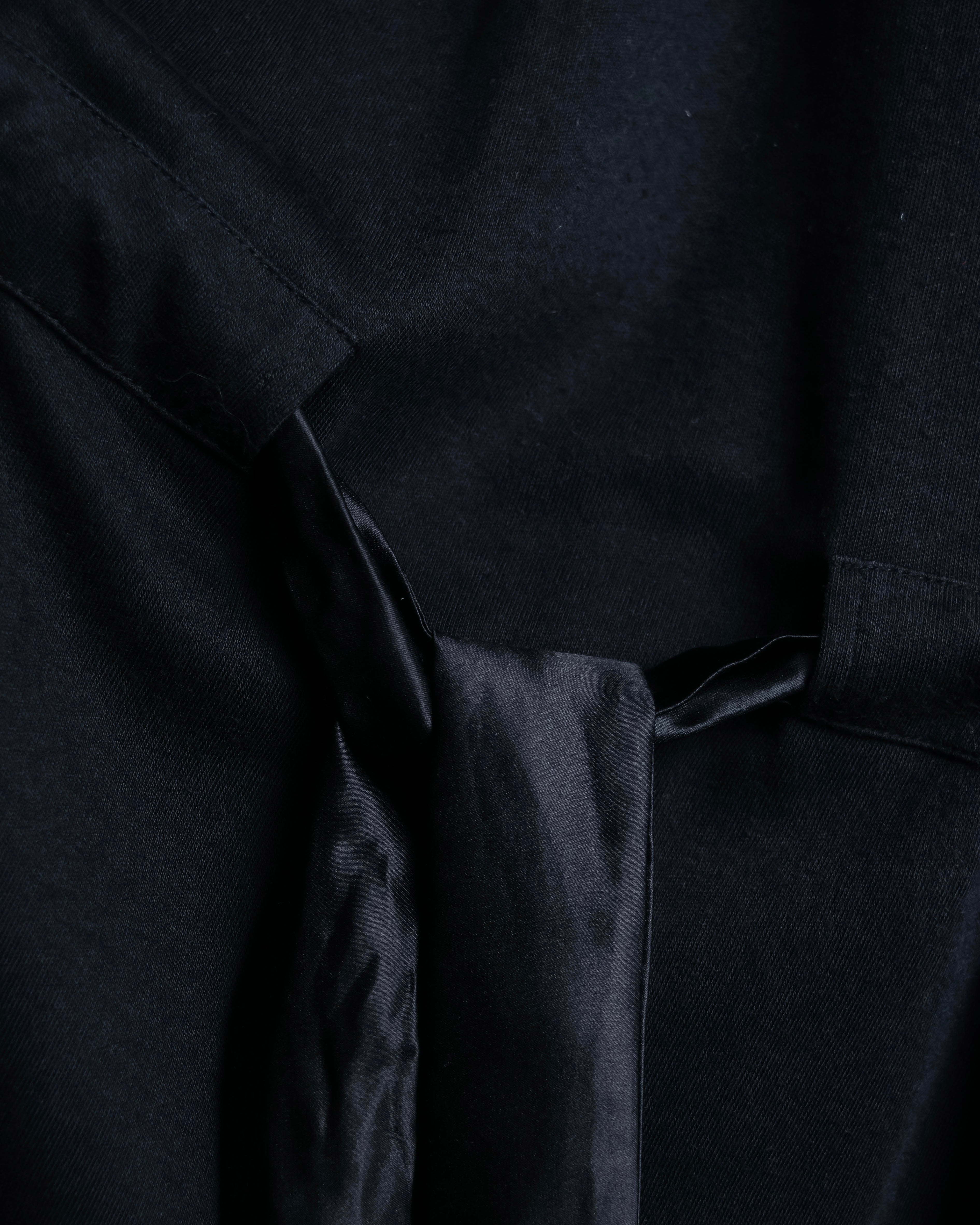 "Christian Dior" Satin ribbon waist detail hooded dress