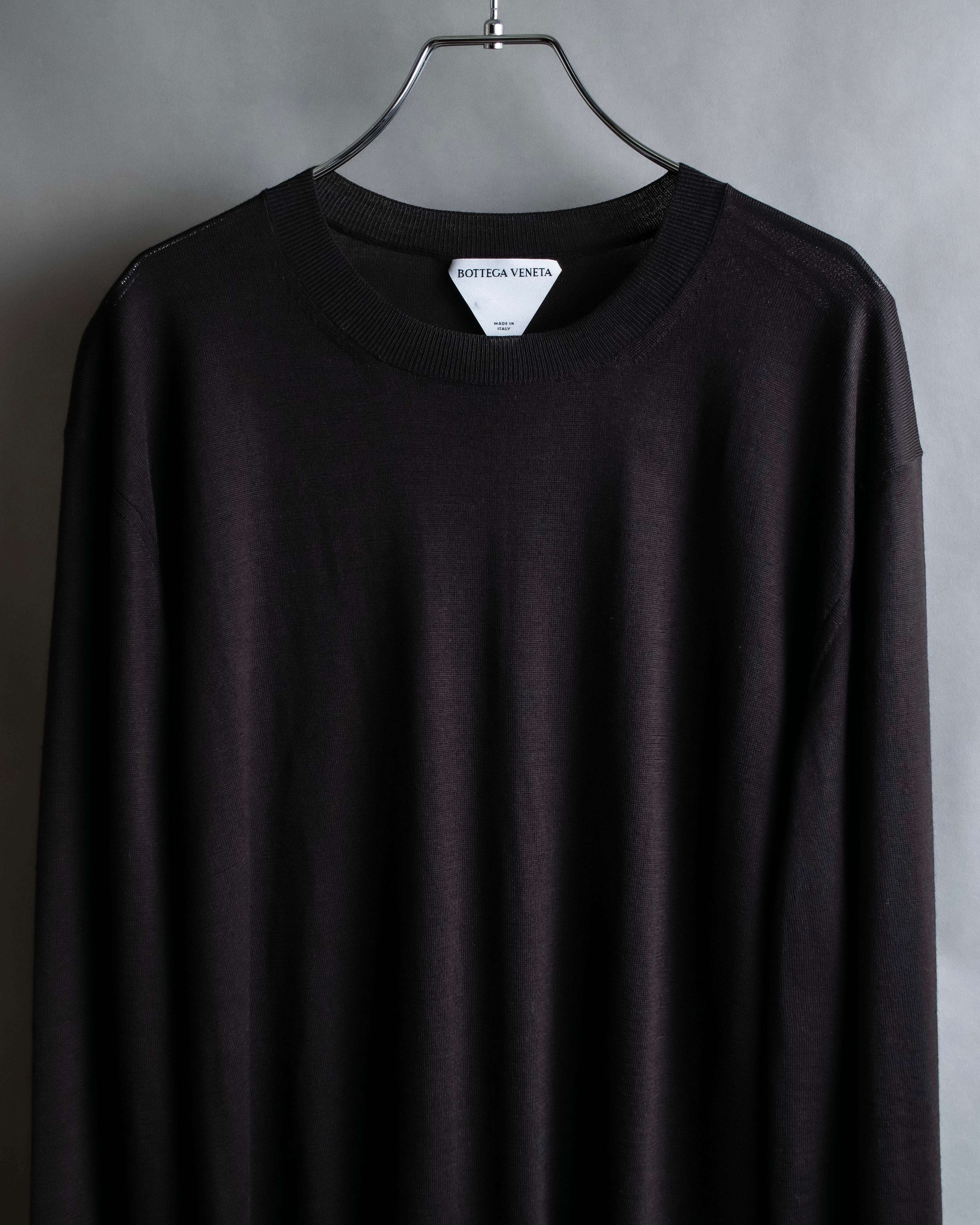 "BOTTEGA VENETA" High quality wool charcoal brown knit