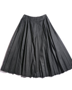 Christian Dior (SAMPLE)/ Archived Pure Wool Luxury Long Pleats Skirt Gray