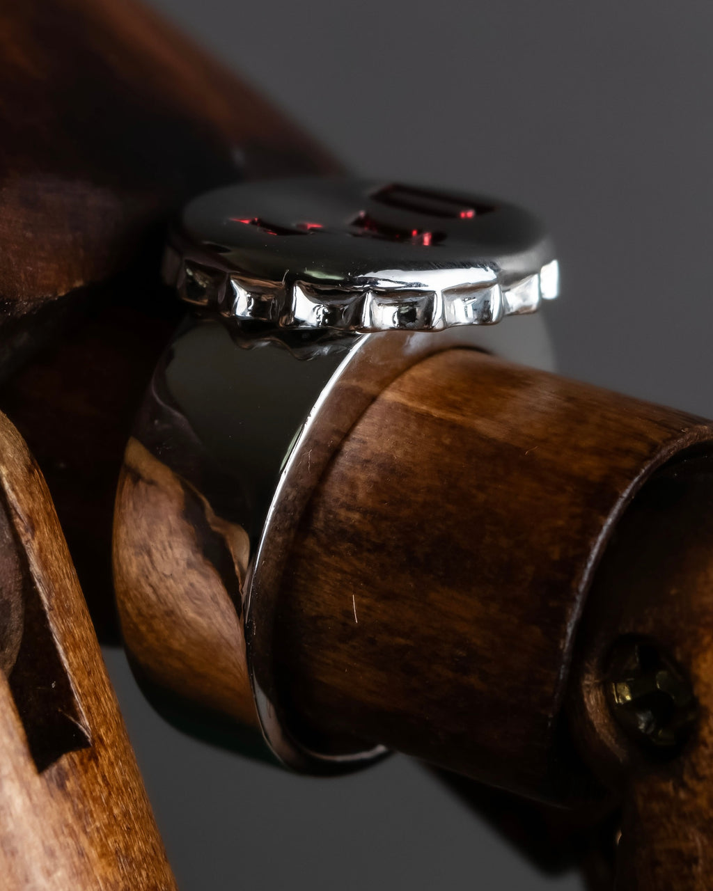 "Christian Dior" Logo lettering engraved silver ring