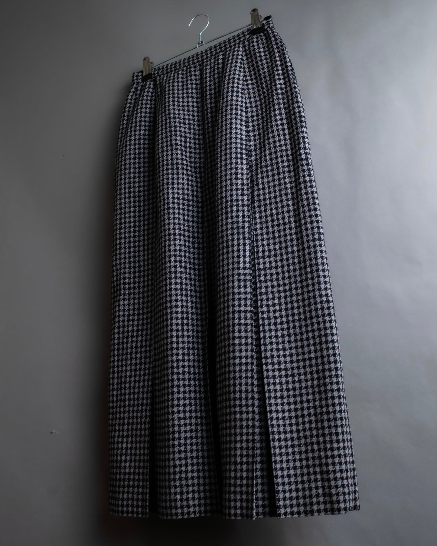 "Christian Dior" Houndstooth pattern wool cropped pleats skirt