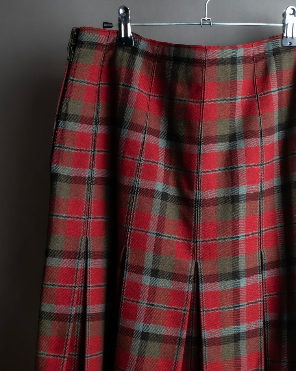 Vintage tartan check pleated skirt
