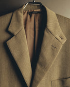 -SPECIAL- "Hermès" 80's-00's Leather collar tailored blazer