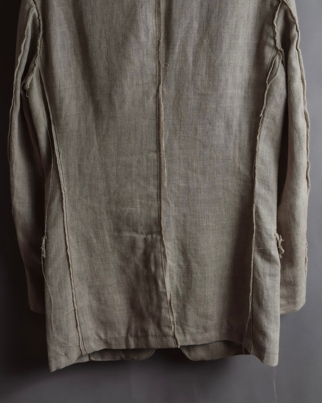 "Dolce & Gabbana" Raw edge frayed linen tailored jacket