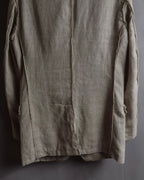 "Dolce & Gabbana" Raw edge frayed linen tailored jacket