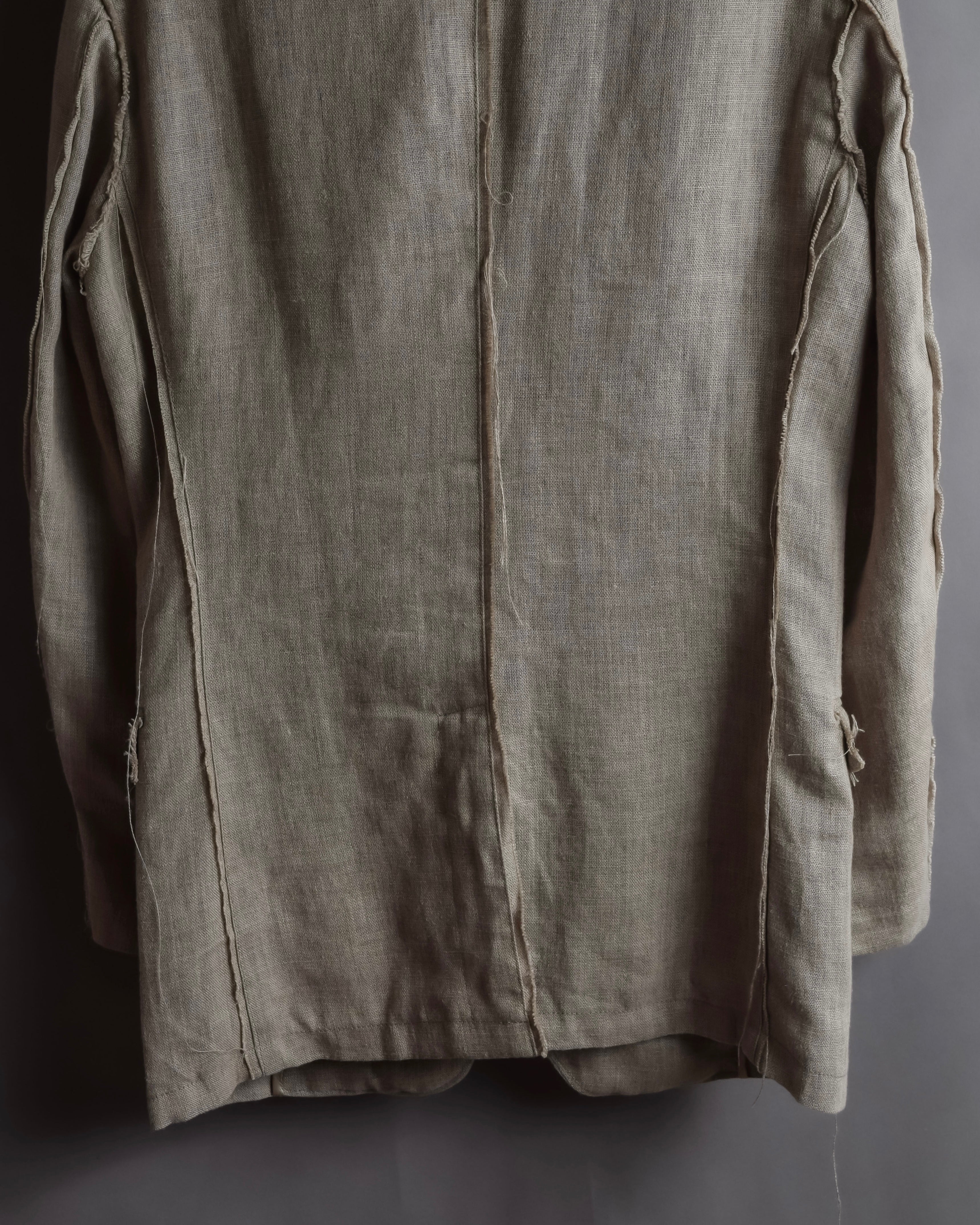 "Dolce & Gabbana" Raw edge frayed linen tailored jacket