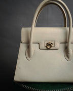 “VALENTINO GARAVANI” 90’s structured top handle leather bag