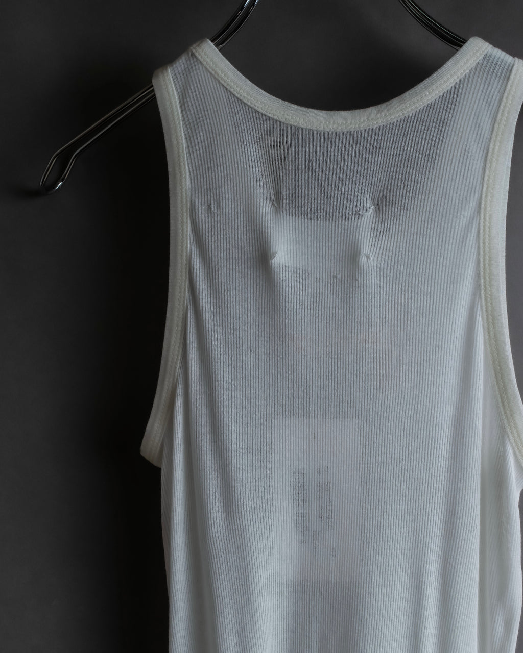 "MAISON MARGIELA" Stitch design net sheer tank top