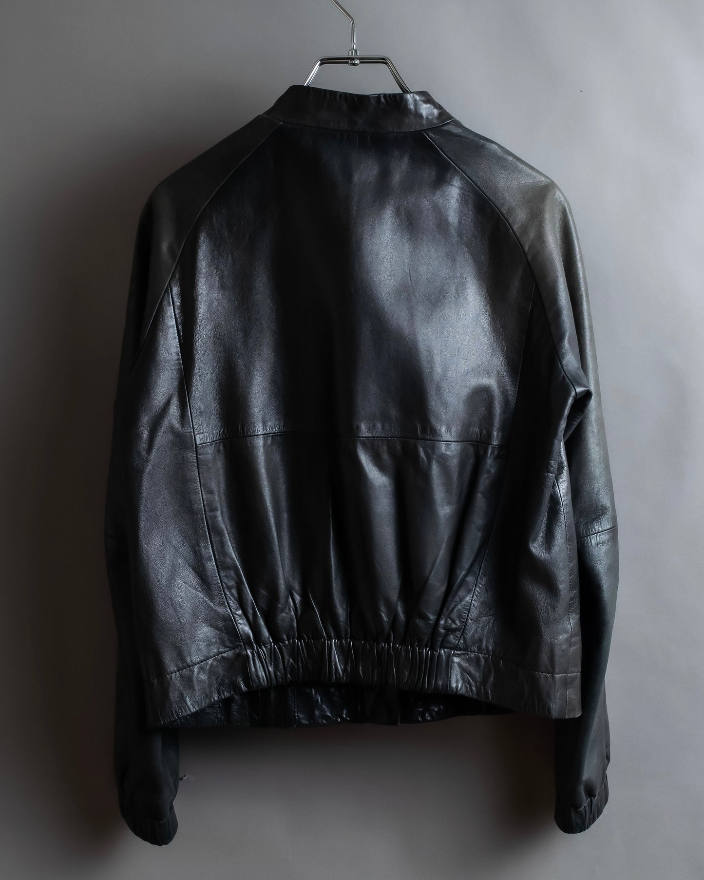 "PAUL SMITH" 100% sheep skin no collar leather jacket