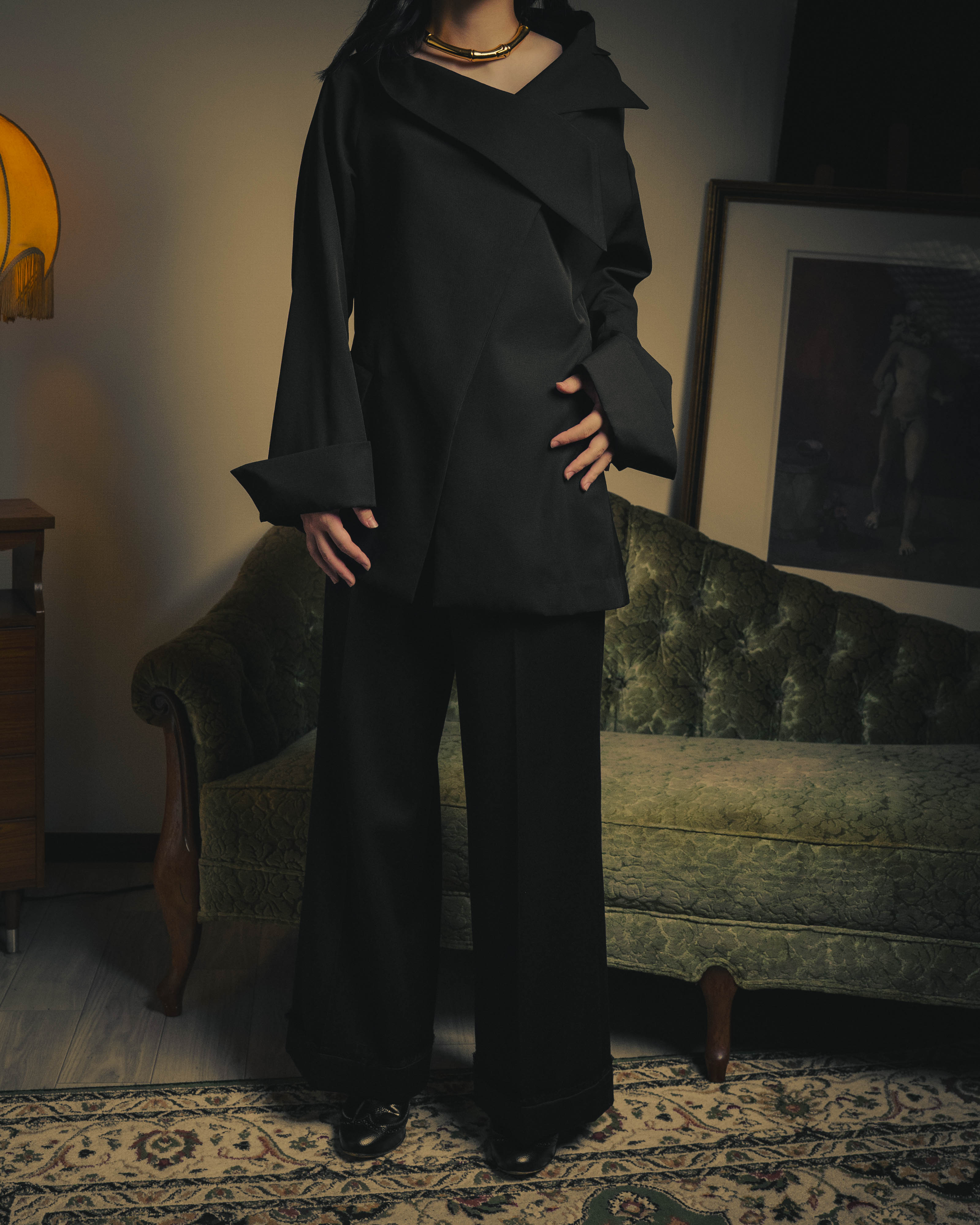 –SPECIAL– "Yohji Yamamoto" 98AW Sculptural asymmetric draped wool jacket