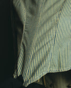 -SPECIAL- "Ralph Lauren" 00's Hickory stripe cotton double-breasted marine jacket