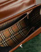 "Burberrys" 80's-90's Classic grained leather top handle handbag
