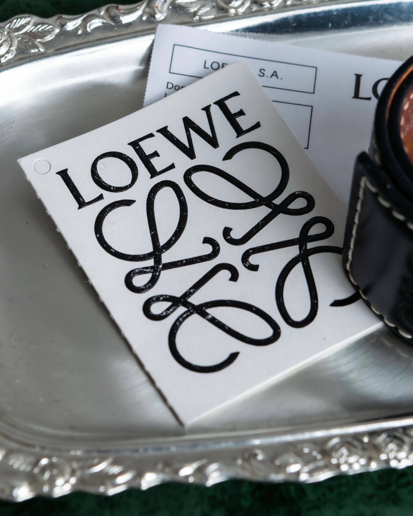 "LOEWE" Stitch accent leather bangle