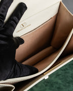 "Valentino Garavani" Square form bicolor 2way leather bag