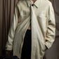 "LOEWE" 100% real leather off white color double zipper mid length coat