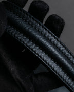 "YVES SAINT LAURENT" Silver parts design Muse toe leather bag