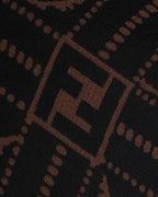 "FENDI" Logo engraved lace motif scarf