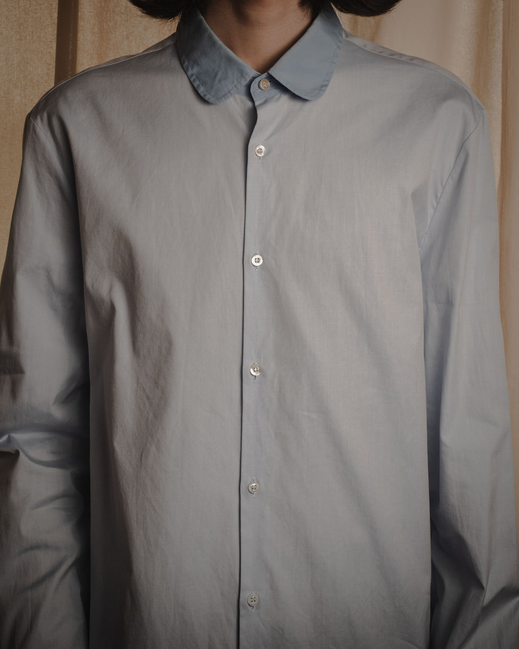 "GUCCI" Michele design tonal contrast-collar classic dress shirt