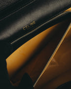 "CELINE" 70's-80's Classic horsebit leather shoulder handbag