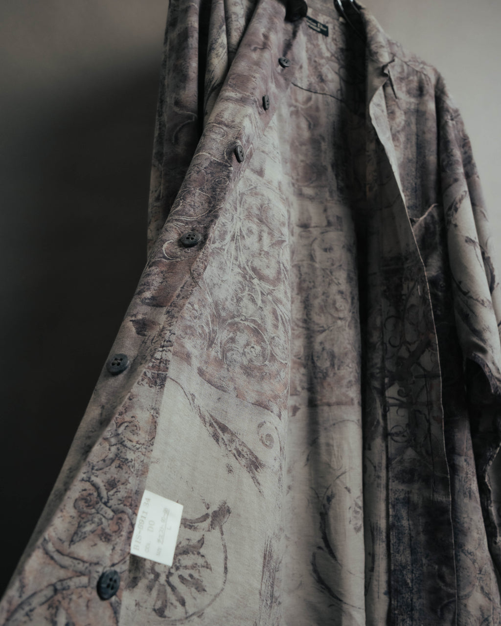 "Christian Dior" 80's-90's Draped rayon patterned shirt
