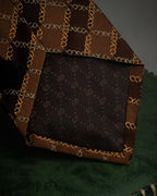 "GUCCI" Chain plaid design silk neck tie