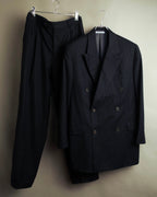 -SPECIAL- “Hermès” 80’s-90’s Super 120’s wool pinstripe double breasted setup