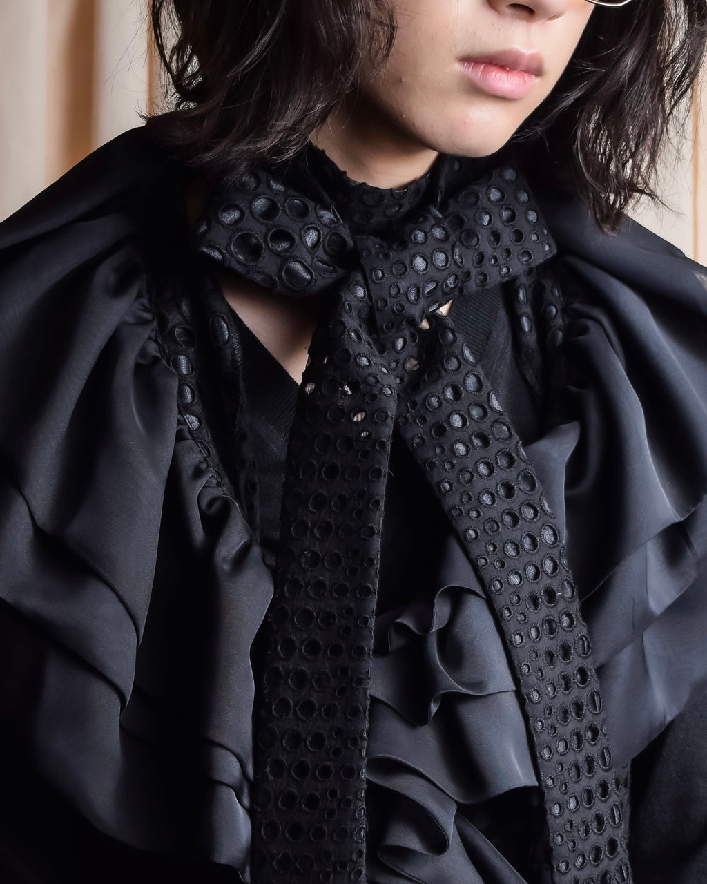 "NOKO OHNO" Layered organza frill embroidered dress