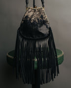 -SPECIAL- “VALENTINO GARAVANI” 2014-2016 lace embellished fringe frame bag