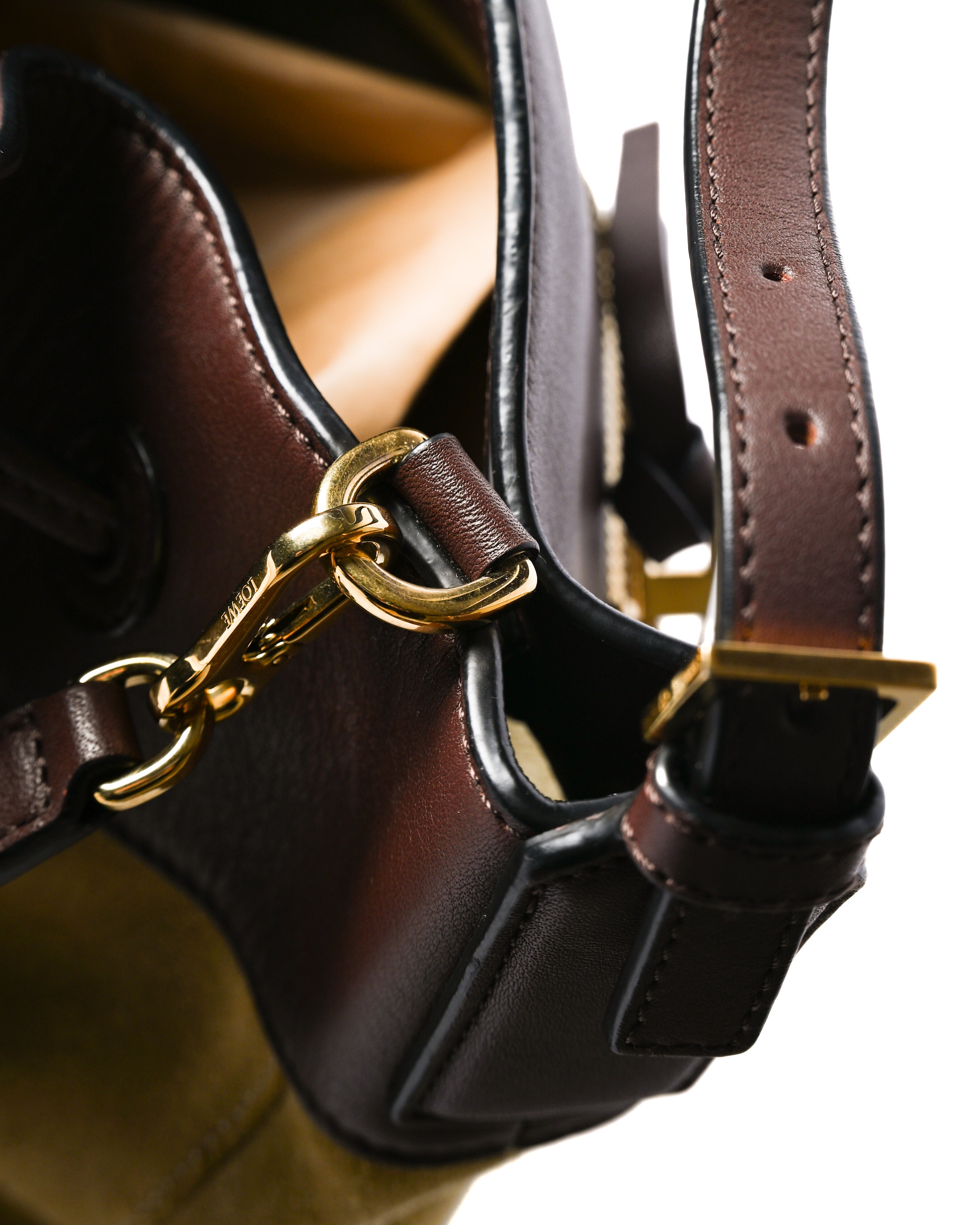 LOEWE/ “Midnight” Suede Mixed Drawstring Shoulder Bag