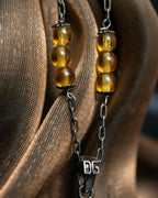 “Dolce&amp;Gabbana” Yellow crystal cross chain necklace