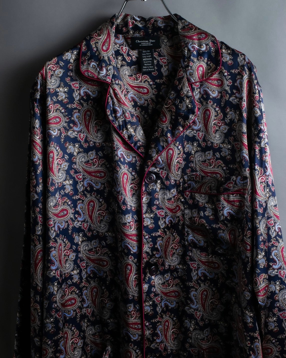 "Christian Dior" 100% silk paisley pajama set