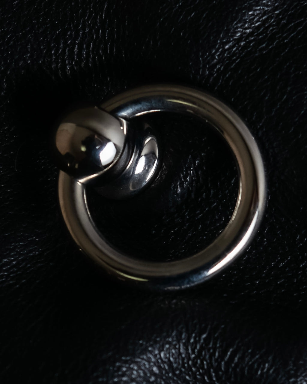 "HERMES" Stud &amp; ring design anjo leather gloves