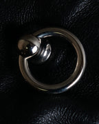 "HERMES" Stud &amp; ring design anjo leather gloves