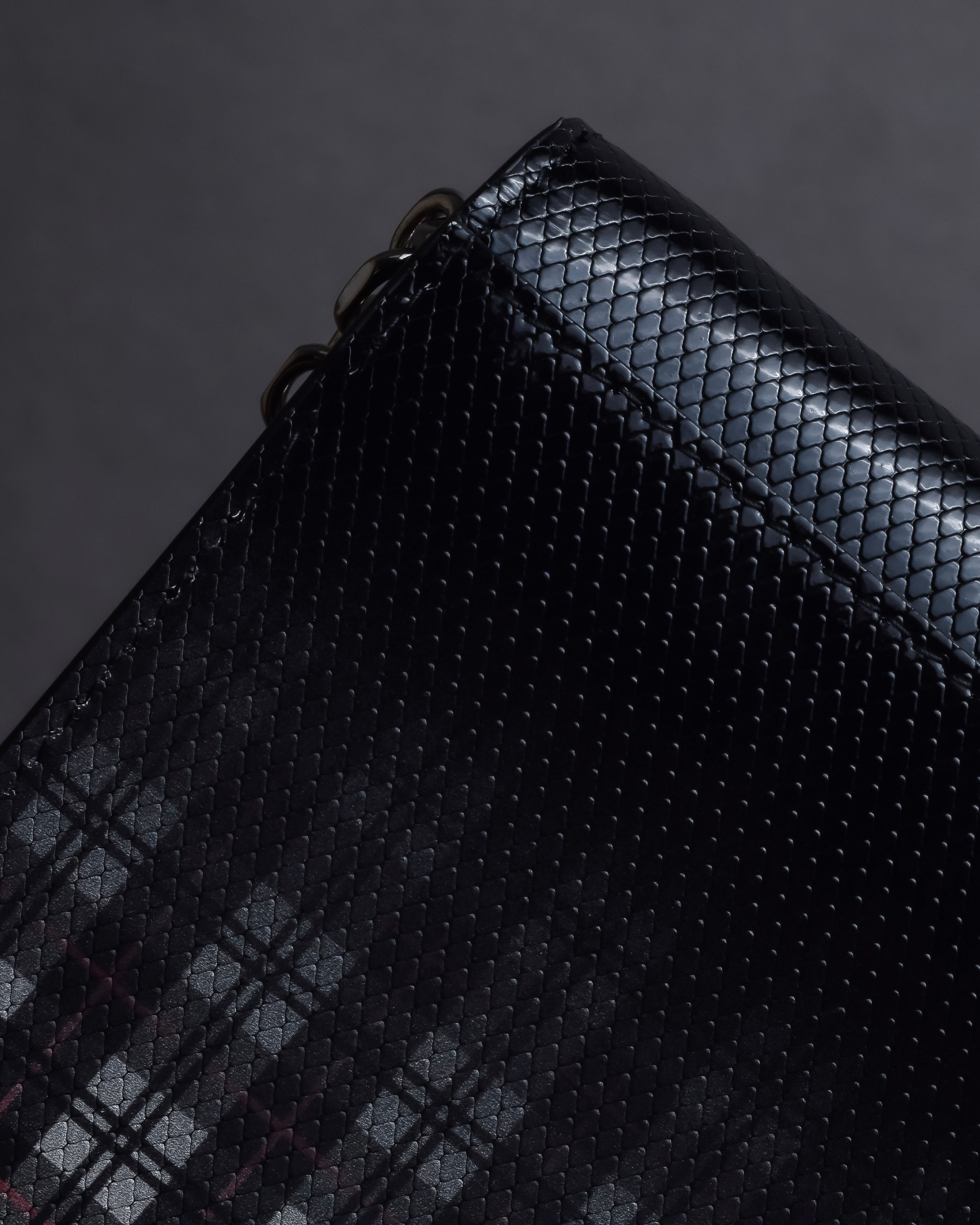 "MAISON MARGIELA" Check pattern gradient design chain shoulder leather wallet bag