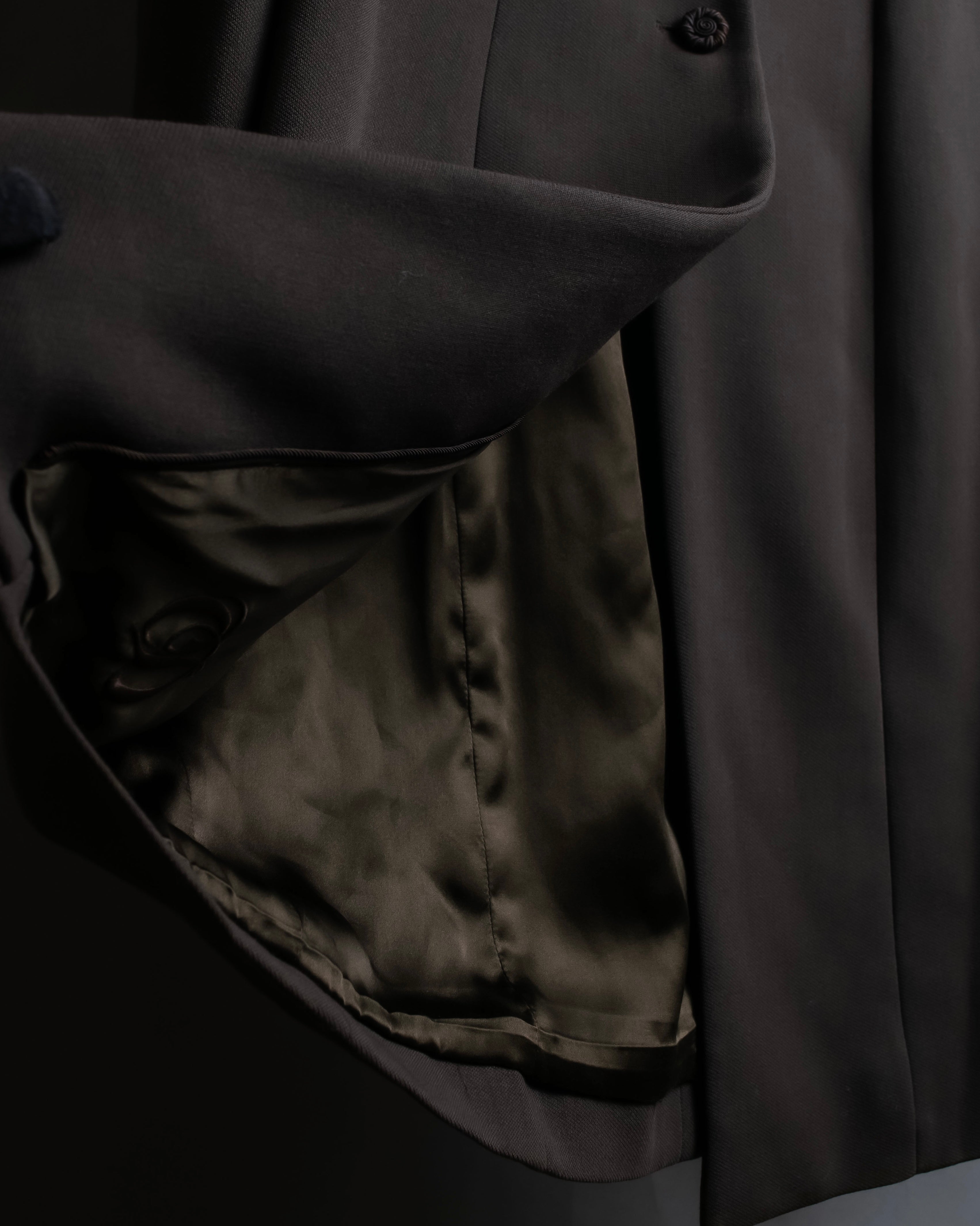 "Christian Dior Boutique Paris" Beautiful waist-shape shawl collar long coat