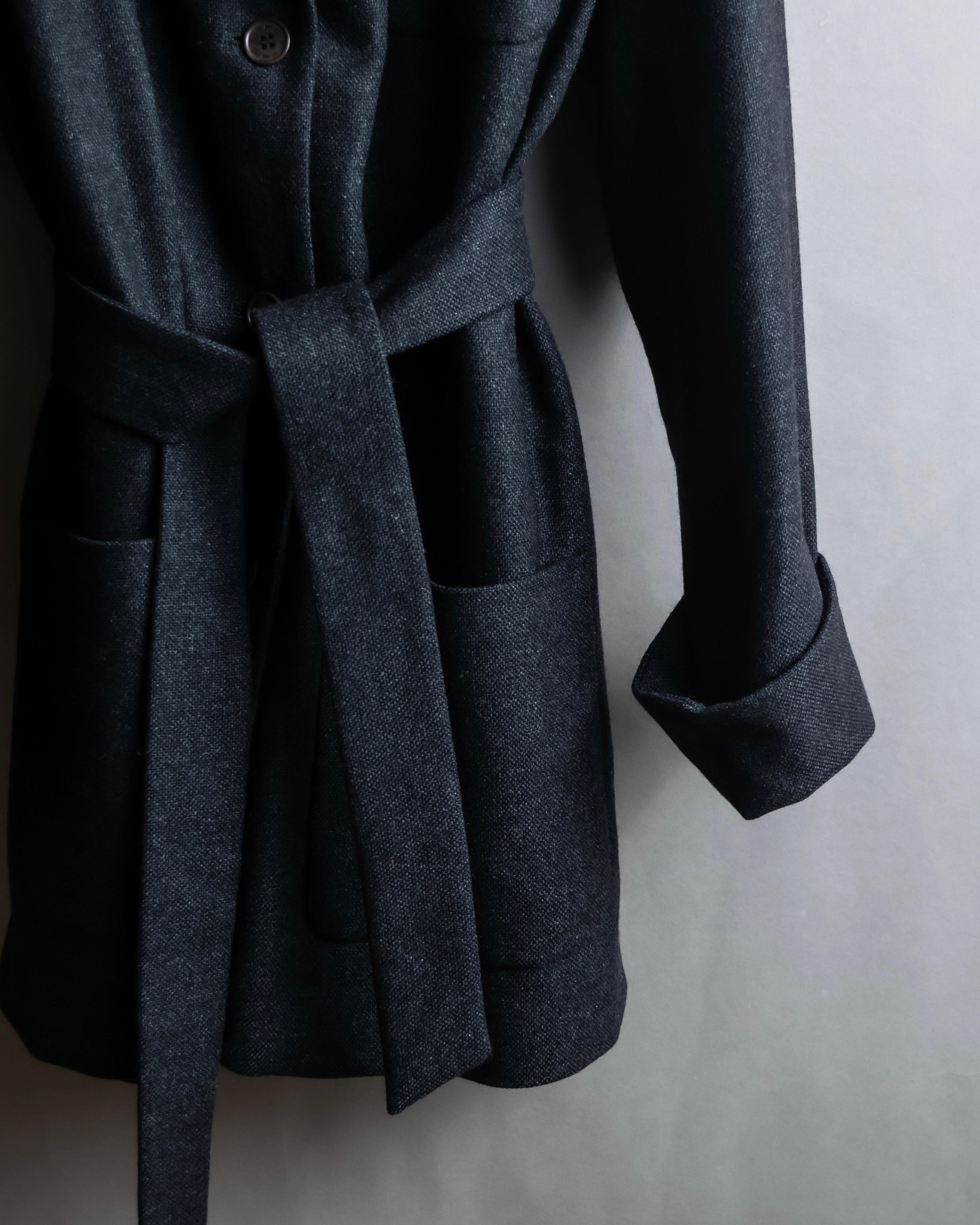 "ETRO" Shawl collar belted mid-length coat